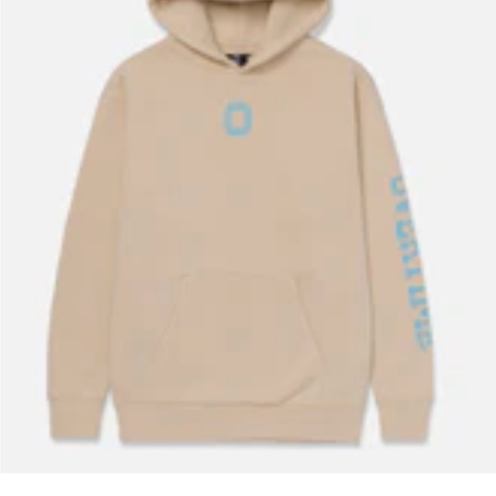 Overtime Hoodie Beige with Blue